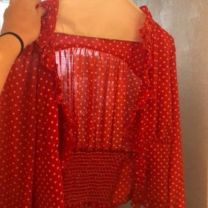 Free People red polka dot top